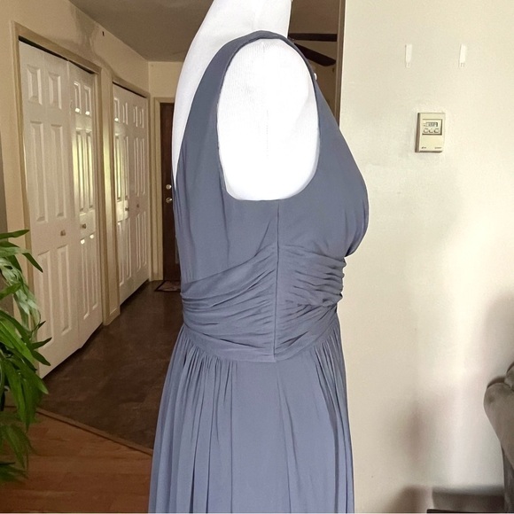 Jenny Packham Blue Chiffon Gown Empire Waist Dress Size 6 - Picture 9 of 15